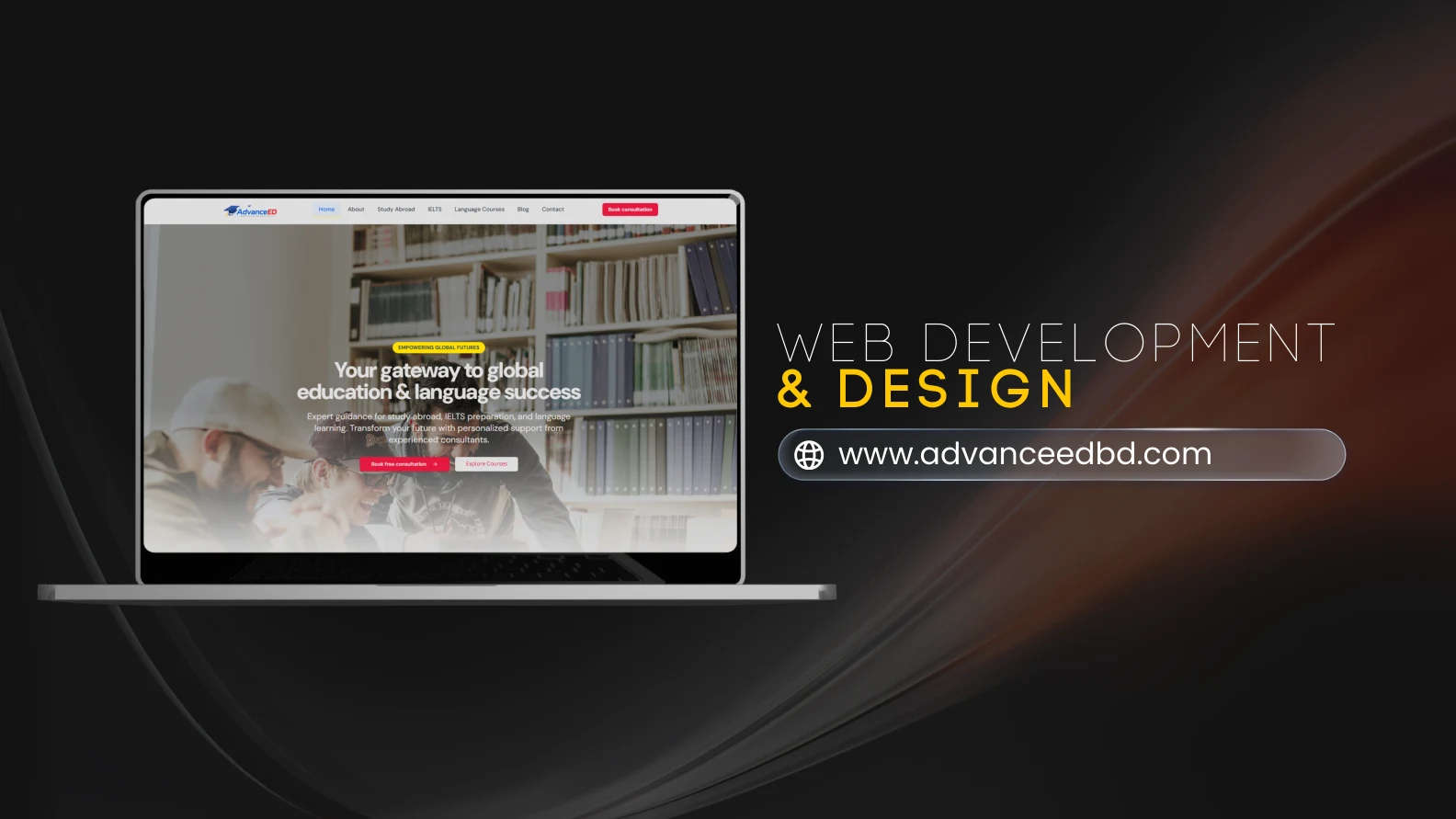 AdvanceED website design presented in the Brand Axis portfolio